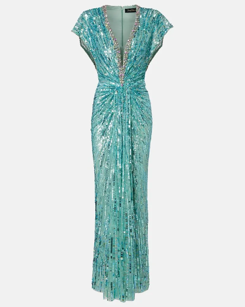 Jenny Packham Verzierte Robe Lacie Blau