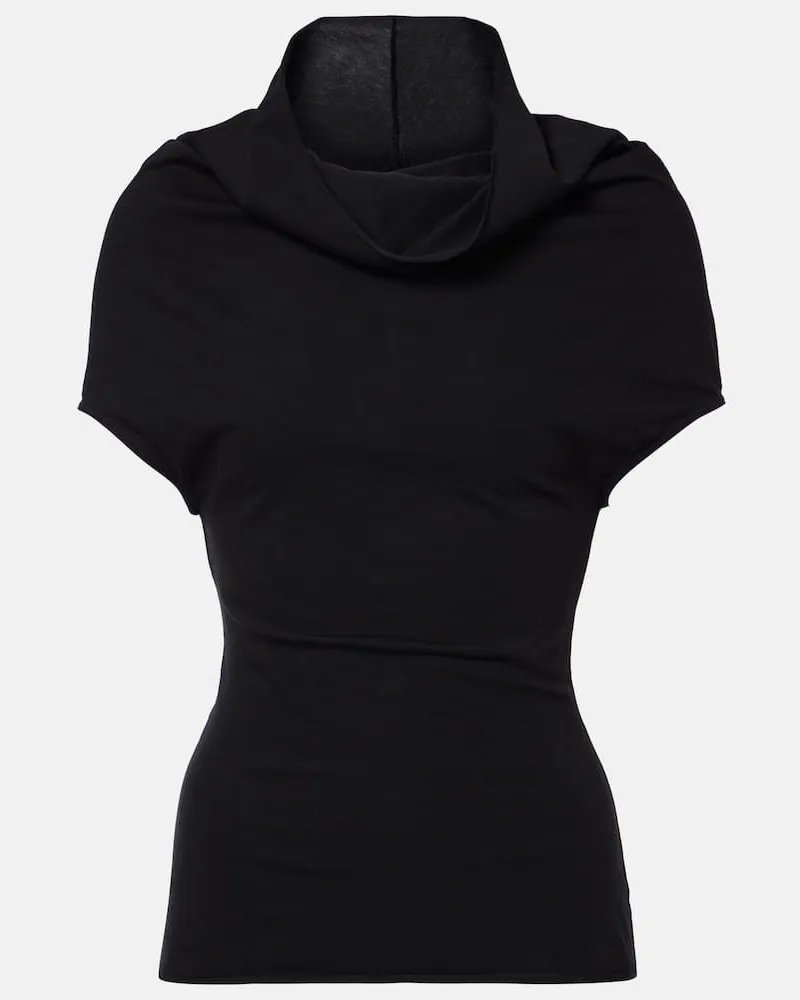 Rick Owens Top aus Baumwoll-Jersey Schwarz