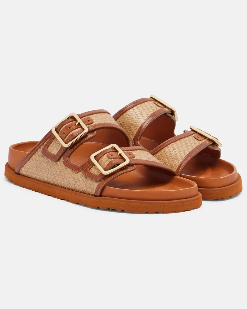 Birkenstock Sandalen Arizona aus Lederimitat Beige