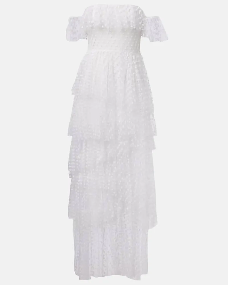 Alexandra Miro Maxikleid Carmen aus Tüll Weiß