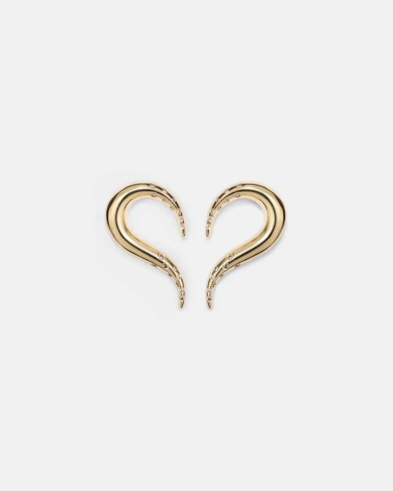 MATEO Ohrringe Swoosh aus 14kt Gelbgold mit Diamanten Gold