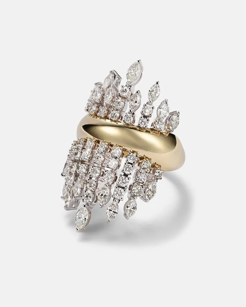 YEPREM Ring Golden Strada aus 18kt Gelbgold mit Diamanten Gold