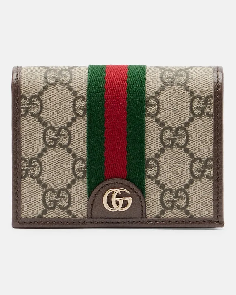 Gucci Portemonnaie Ophidia Small GG mit Leder Beige