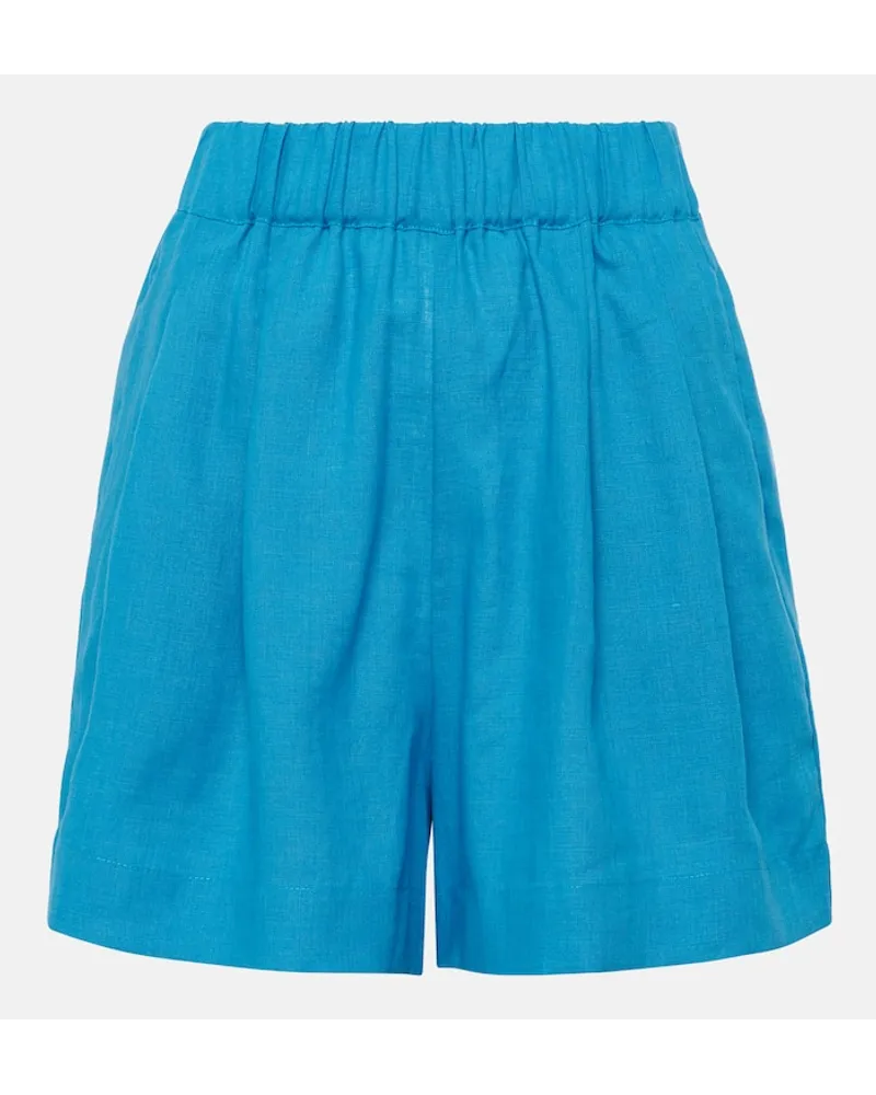 ASCENO Bermuda-Shorts Zurich aus Leinen Blau