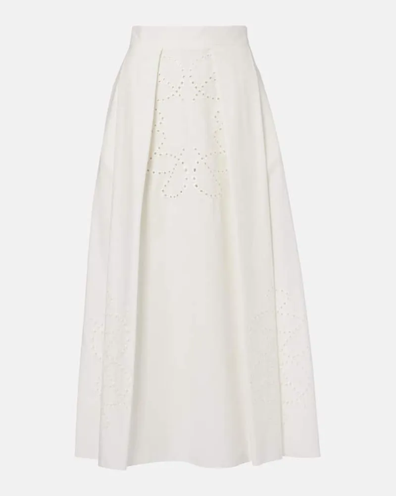 Elie Saab Midirock aus Baumwolle Weiß