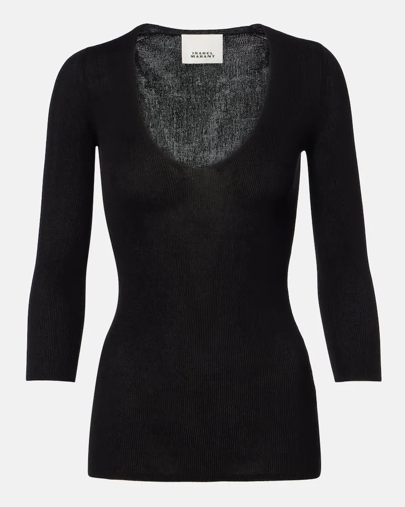 Isabel Marant Top Felicia aus einem Baumwollgemisch Schwarz