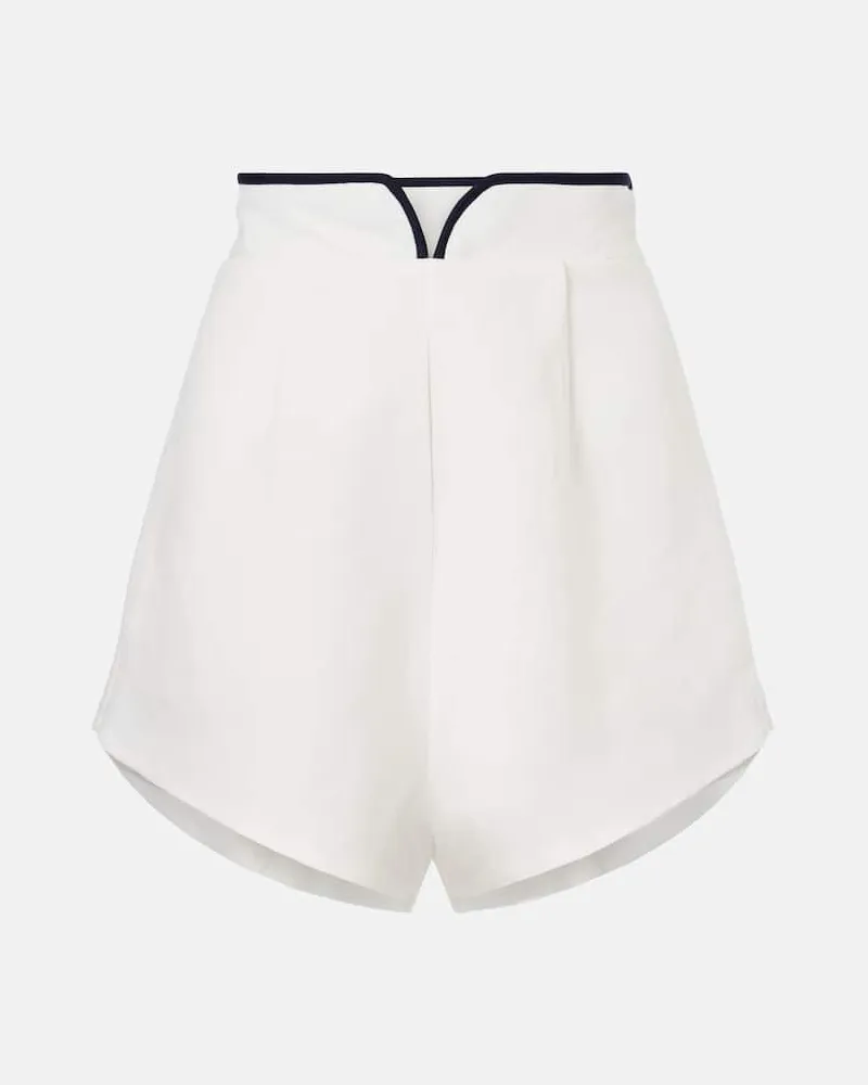 Adriana Degreas Bermuda-Shorts Bicolor aus einem Leinengemisch Weiß