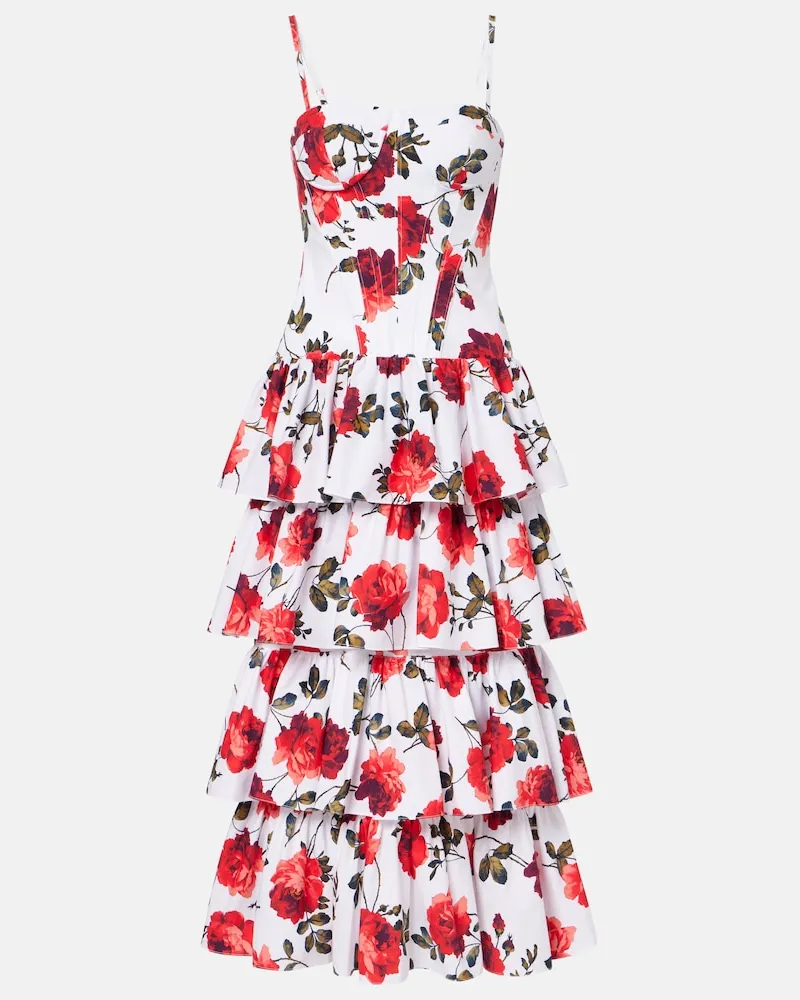 Carolina Herrera New York Kleid aus einem Baumwollgemisch Multicolor