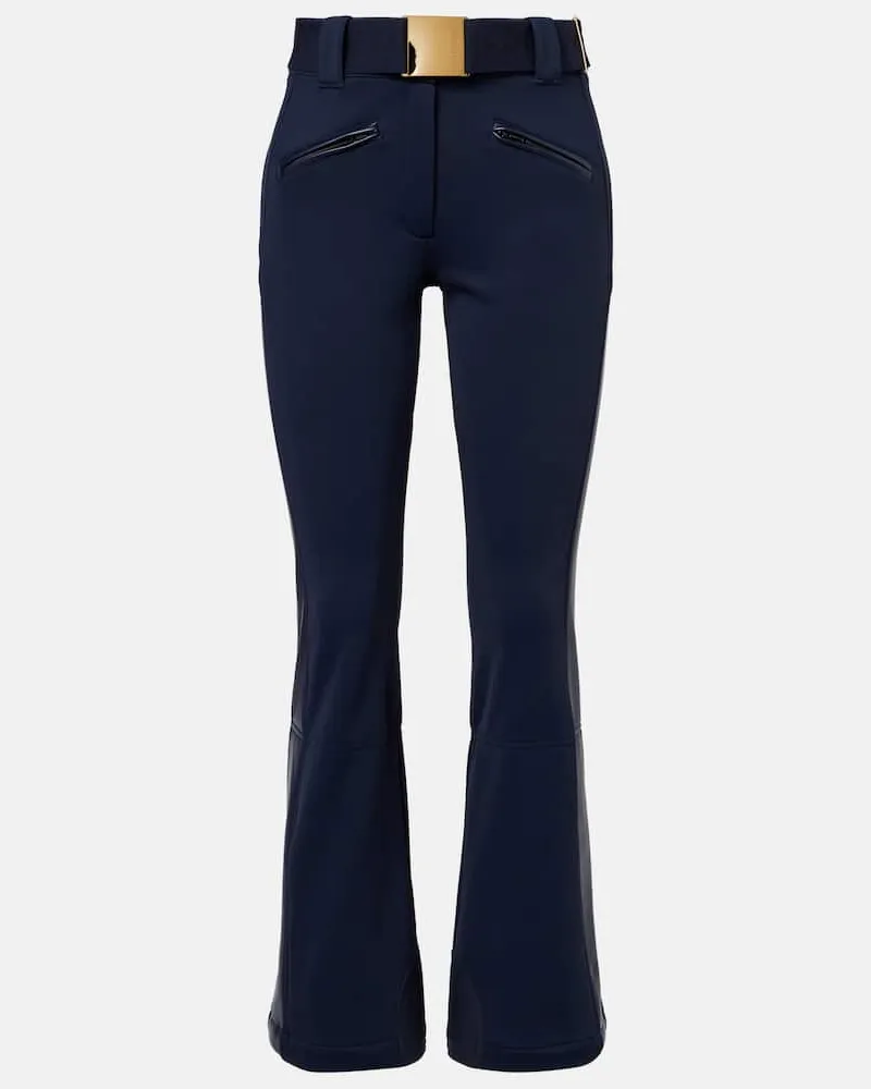 GOLDBERGH Skihose Alessia mit Lederimitat Blau