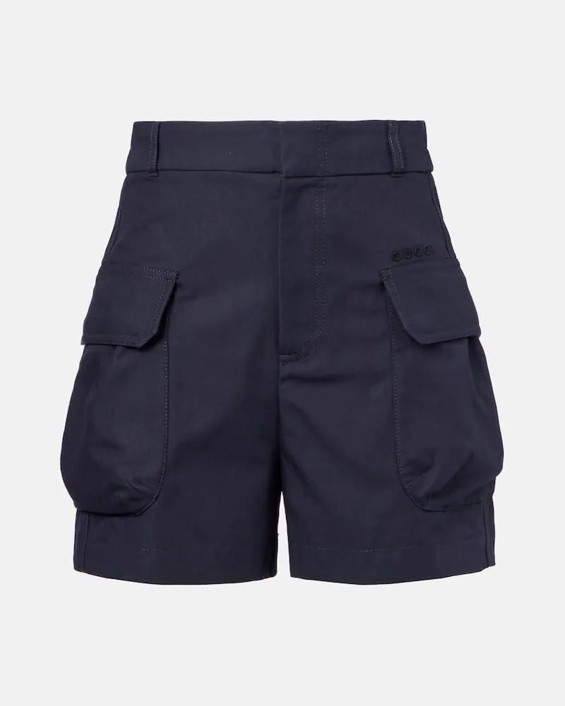 Gucci Shorts aus Baumwoll-Canvas Blau