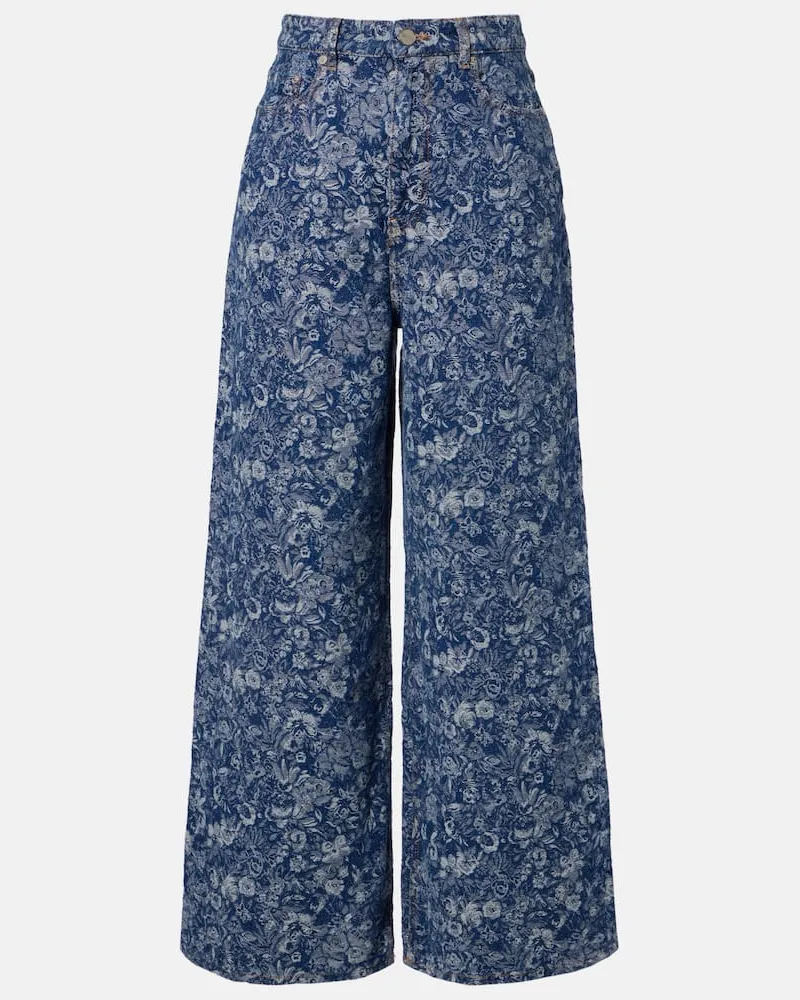 Ganni Wide-Leg Jeans Tapestry Blau