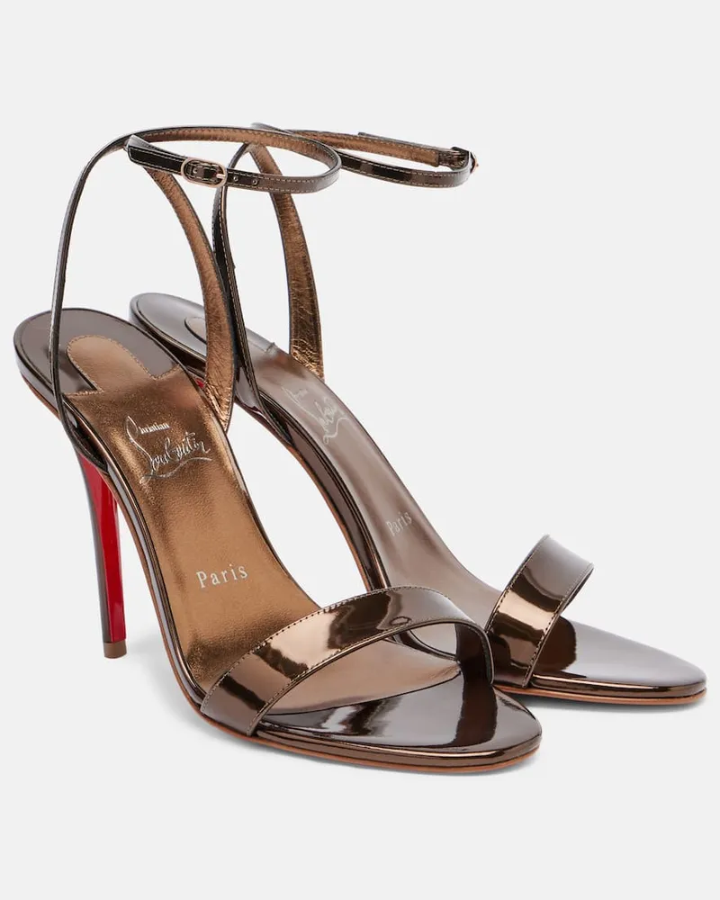 Christian Louboutin Sandalen Miss Z 100 aus Metallic-Leder Braun