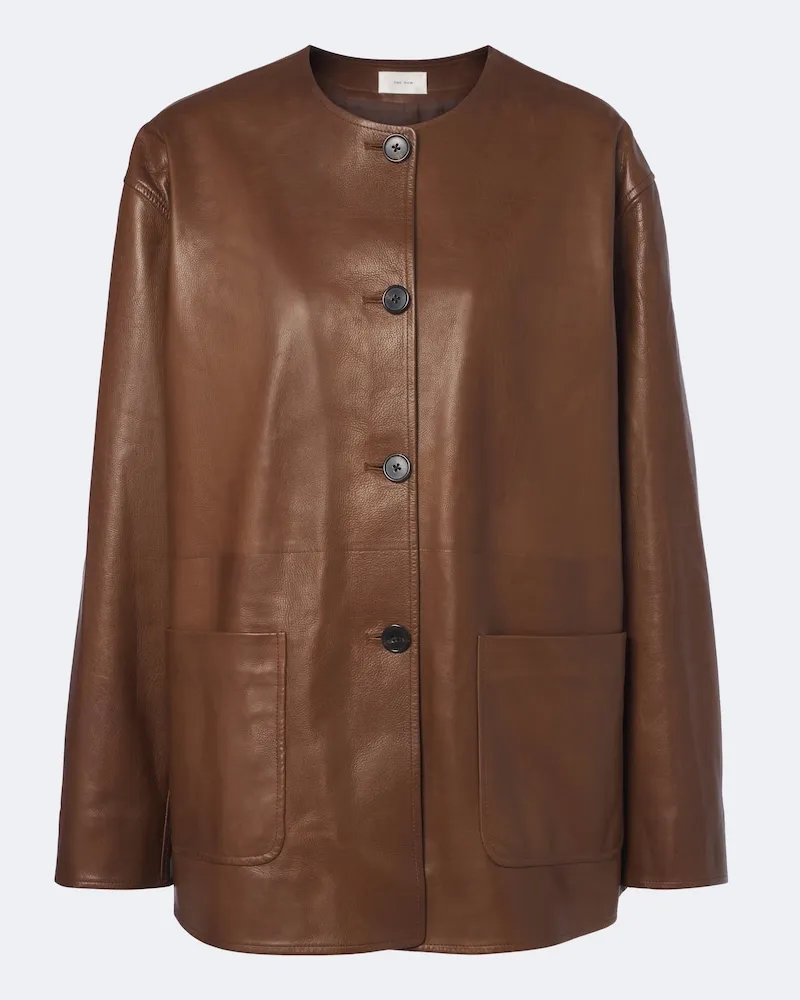 The Row Jacke Quintus aus Leder Braun