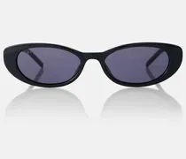 Cat-Eye-Sonnenbrille mit Kristallen