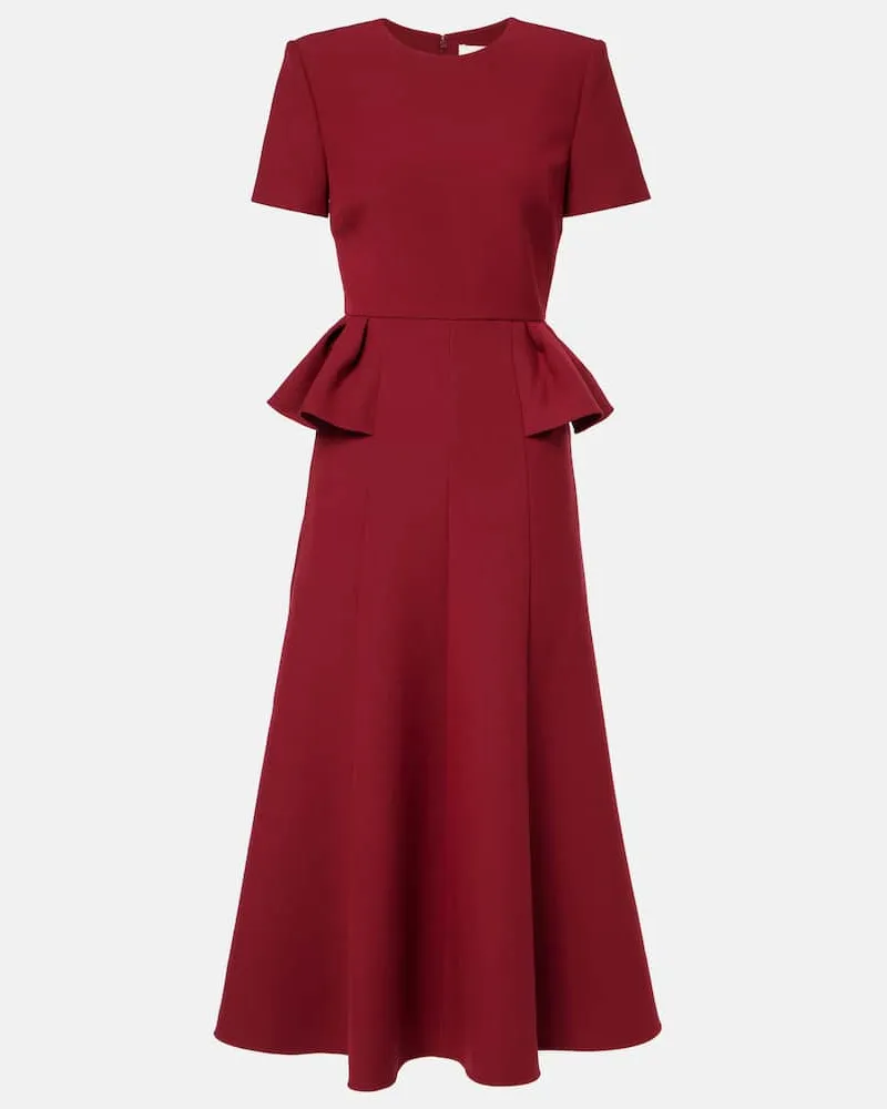 Roland Mouret Midikleid aus Crêpe Burgunderrot