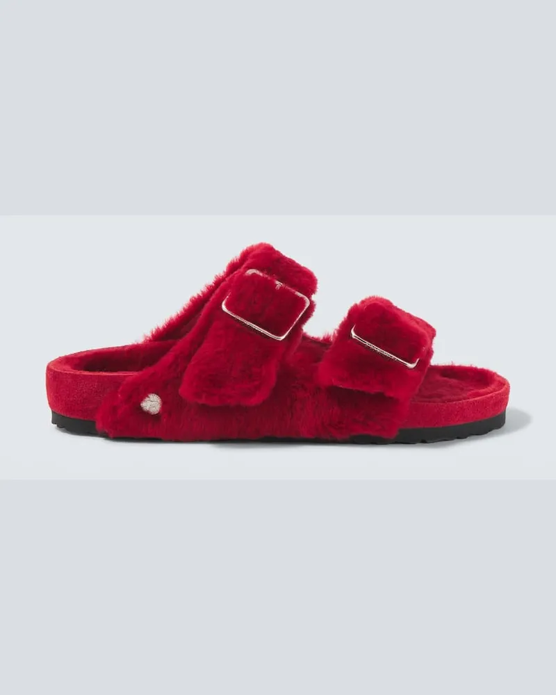 Birkenstock Sandalen Arizona 1774 aus Shearling Rot