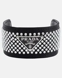 Prada Armreif mit Kristallen Schwarz