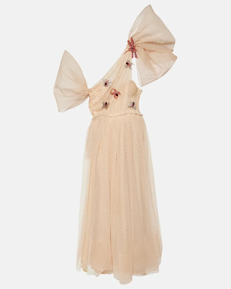 Erdem Verziertes Maxikleid aus Tüll Pink
