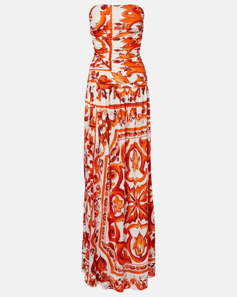Dolce & Gabbana Midikleid Majolica aus Organza Orange