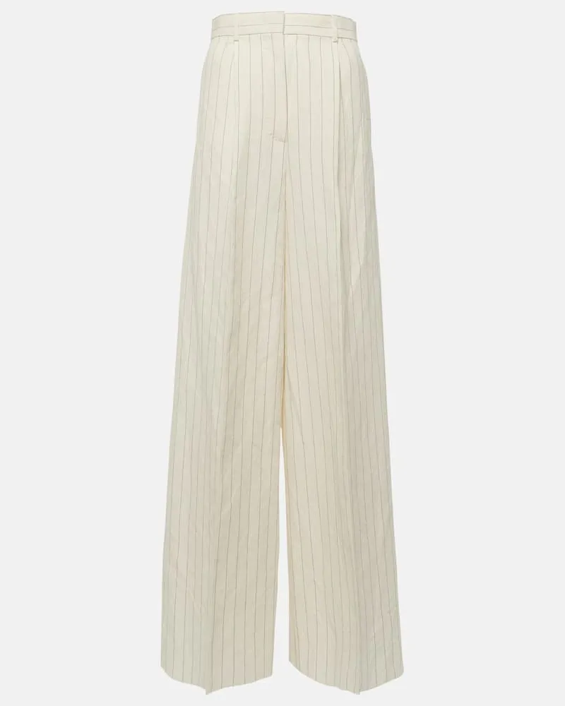 Max Mara Weite Hose Giuliva aus Canvas Weiã