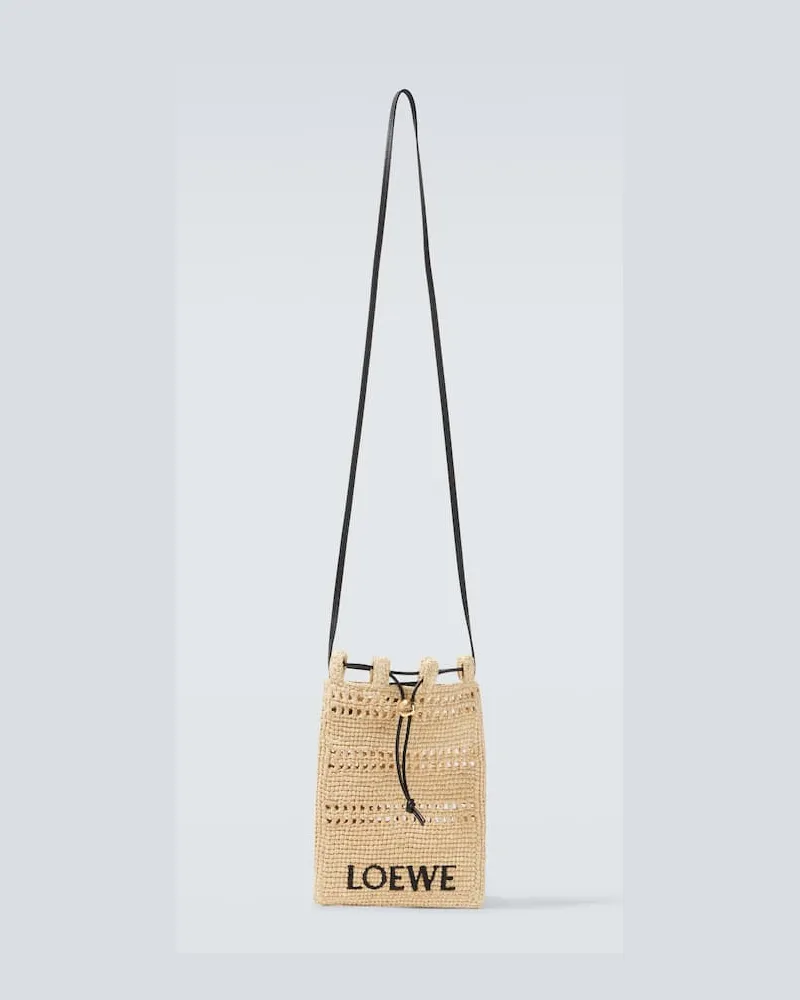 Loewe Paula's Ibiza Crossbody Bag aus Raffiabast Beige