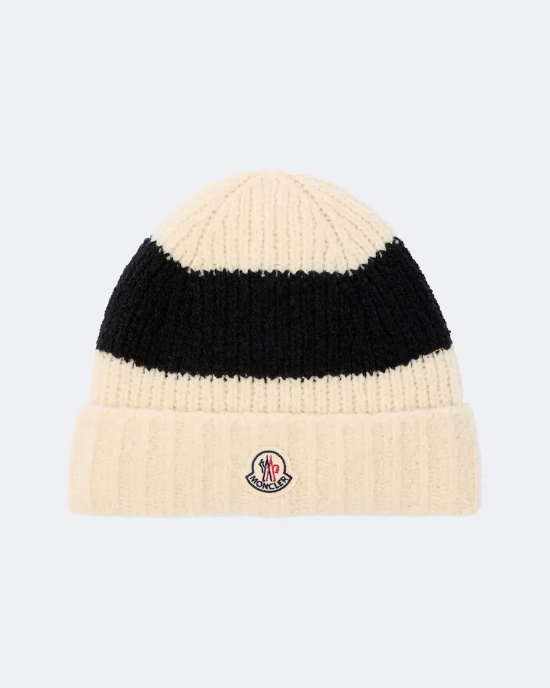 Moncler Mütze aus einem Wollgemisch Weiß