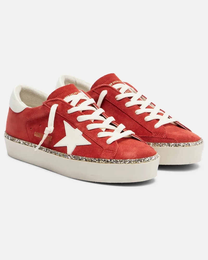 Golden Goose Sneakers Hi Star aus Veloursleder Rot