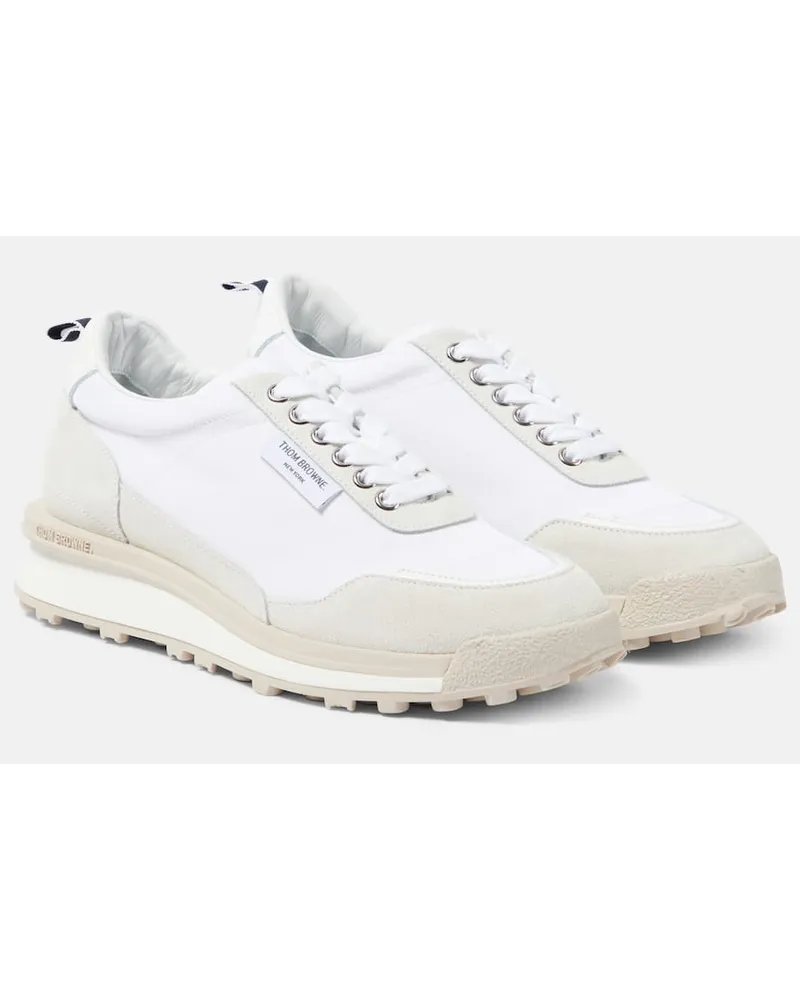 Thom Browne Sneakers Alumni Trainer mit Veloursleder Beige