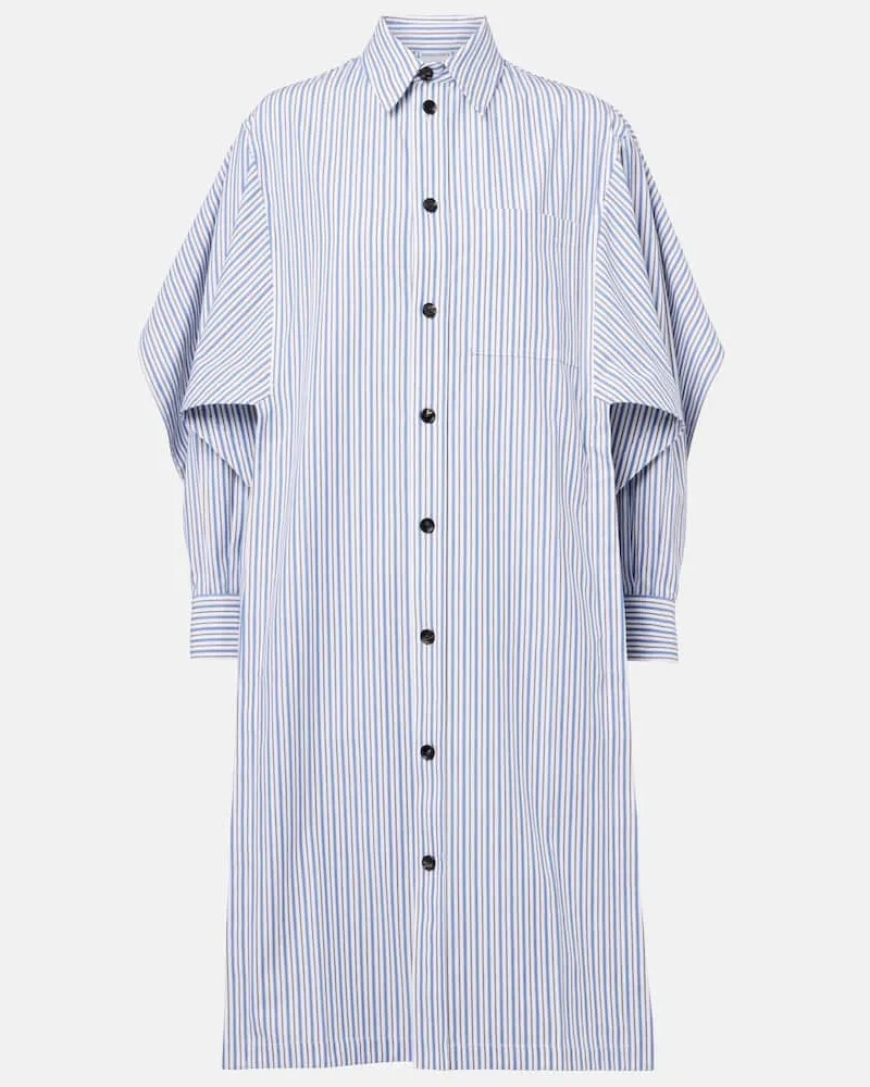 Bottega Veneta Hemdblusenkleid aus Baumwolle Weiß