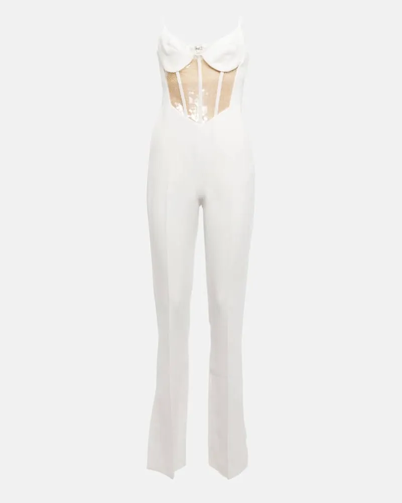 David Koma Jumpsuit aus Cady Weiß