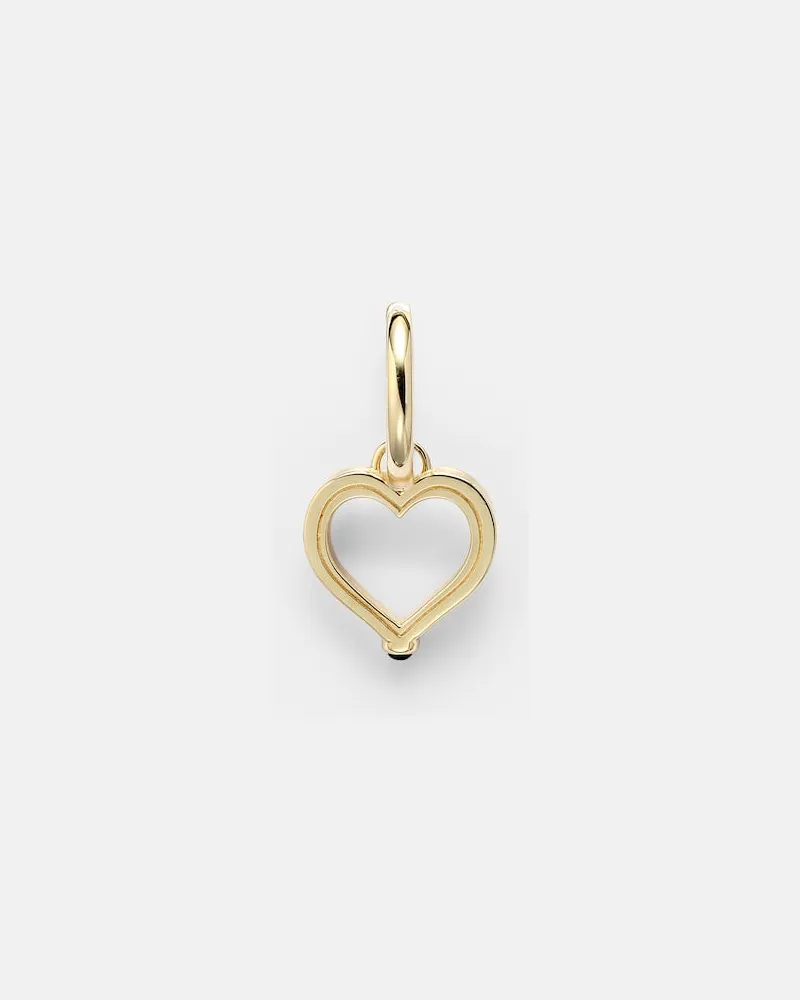 Marie Lichtenberg Einzelner Ohrring Baby Charm Heart aus 18kt Gelbgold mit Saphir Gold