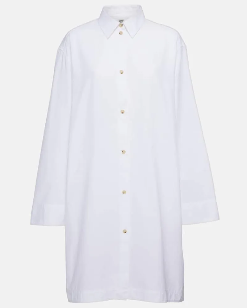 Totême Oversize-Hemdblusenkleid aus Baumwolle Weiß