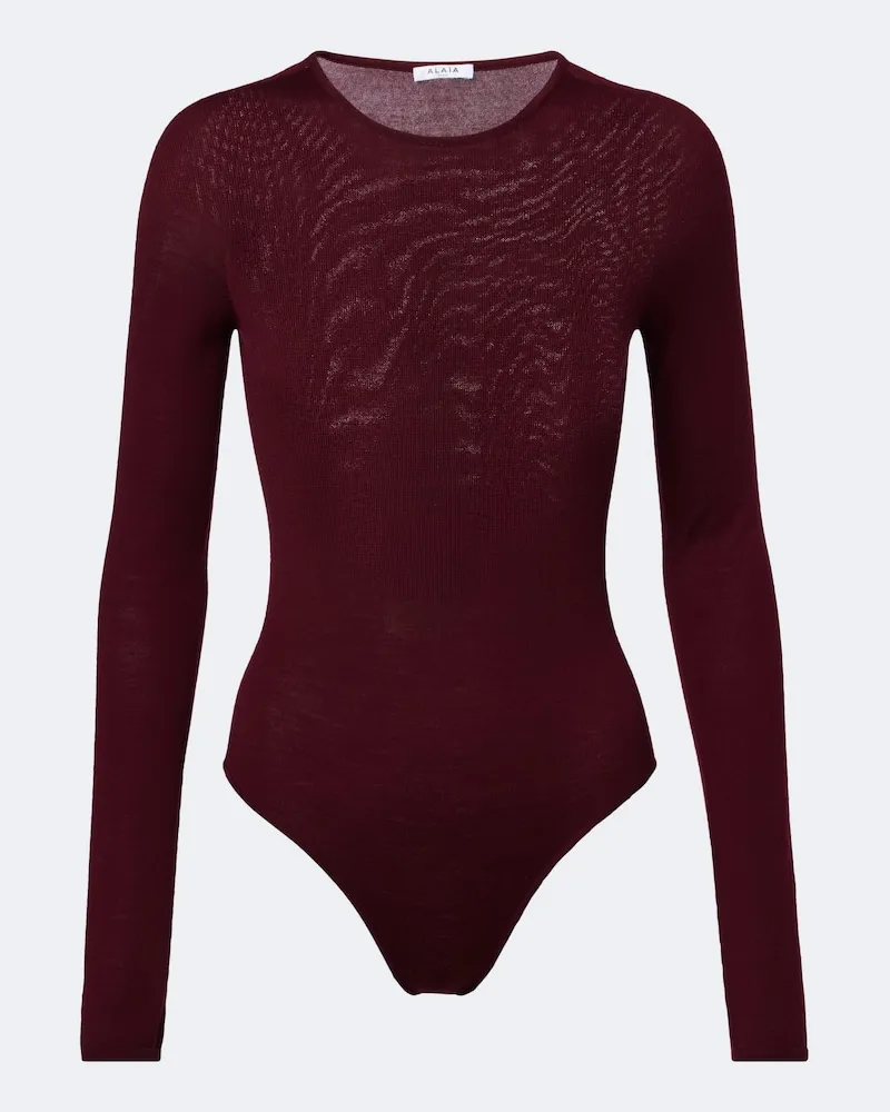 Alaïa Alaïa Body aus Wolle Burgunderrot