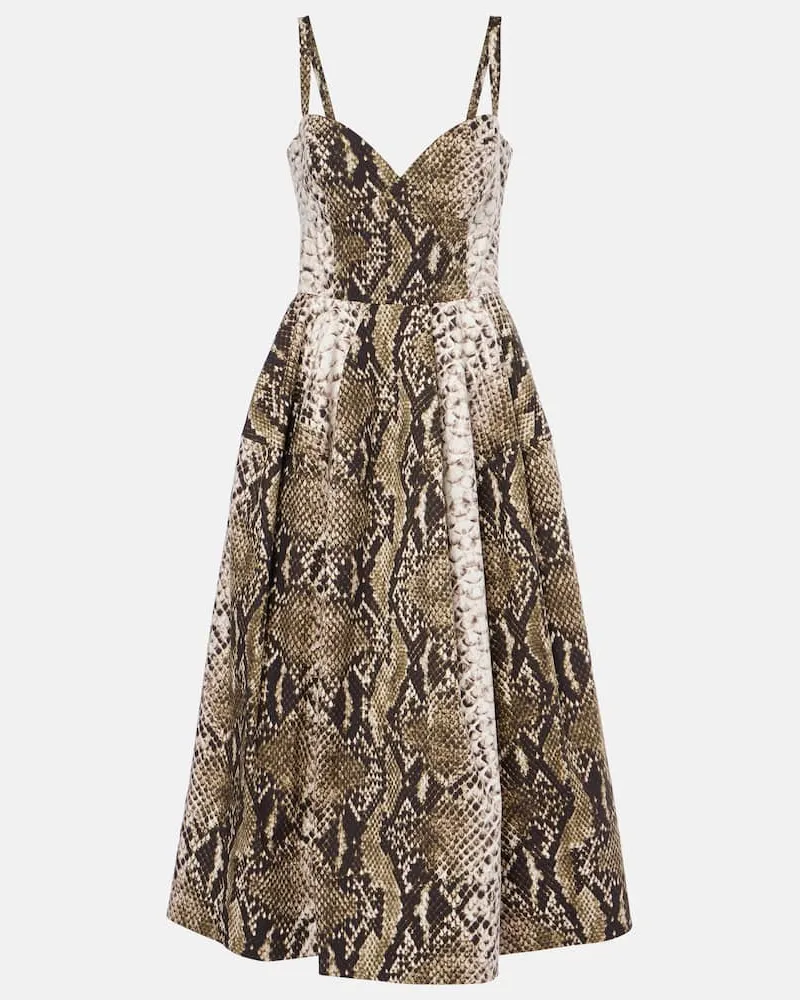 Oscar de la Renta Robe aus Popeline Grau