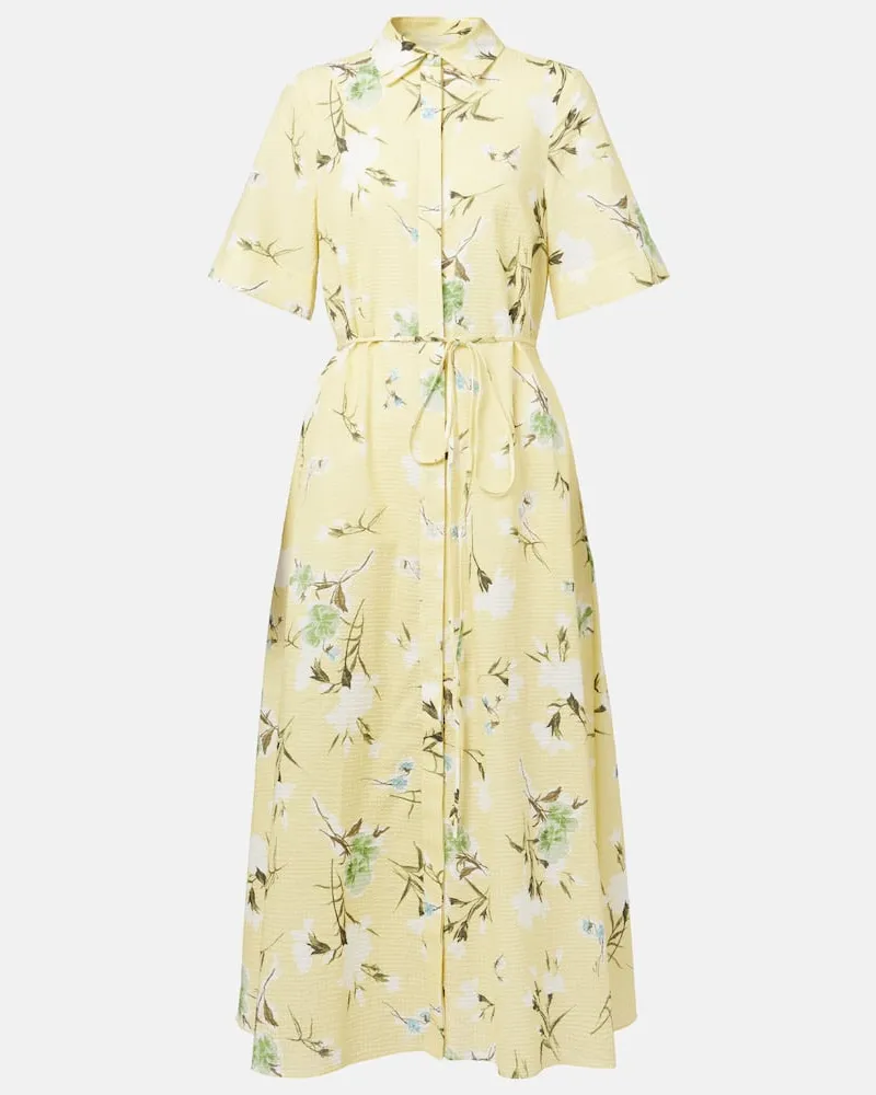 Erdem Hemdblusenkleid aus Baumwolle Gelb