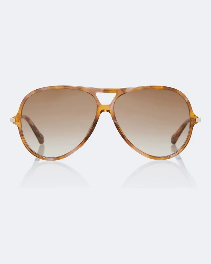 Chloé Chloé Aviator-Sonnenbrille Tubolar Braun