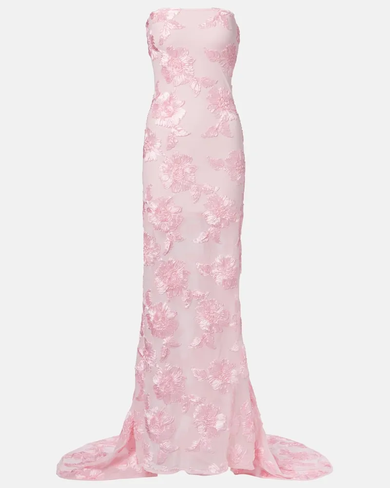 ROTATE Birger Christensen Bridal Bestickte Robe Pink