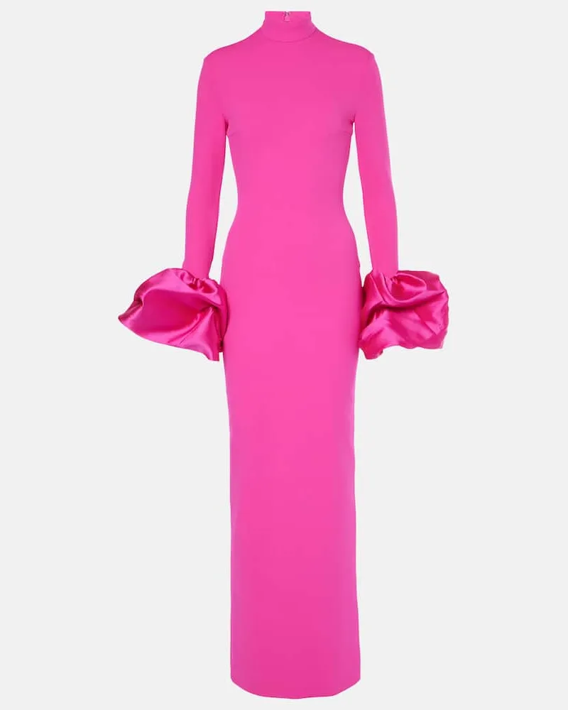 Solace London Robe Viviana aus Crêpe mit Satin Rosa