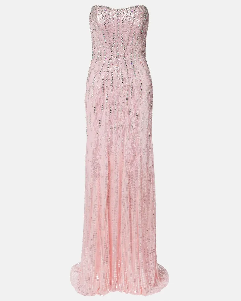 Jenny Packham Bustier-Robe Sarai mit Kristallen Rosa