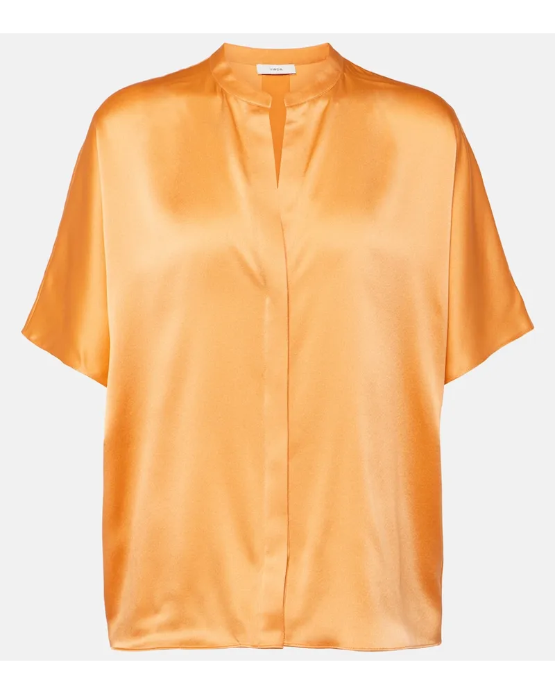 Vince Bluse aus Seidensatin Orange