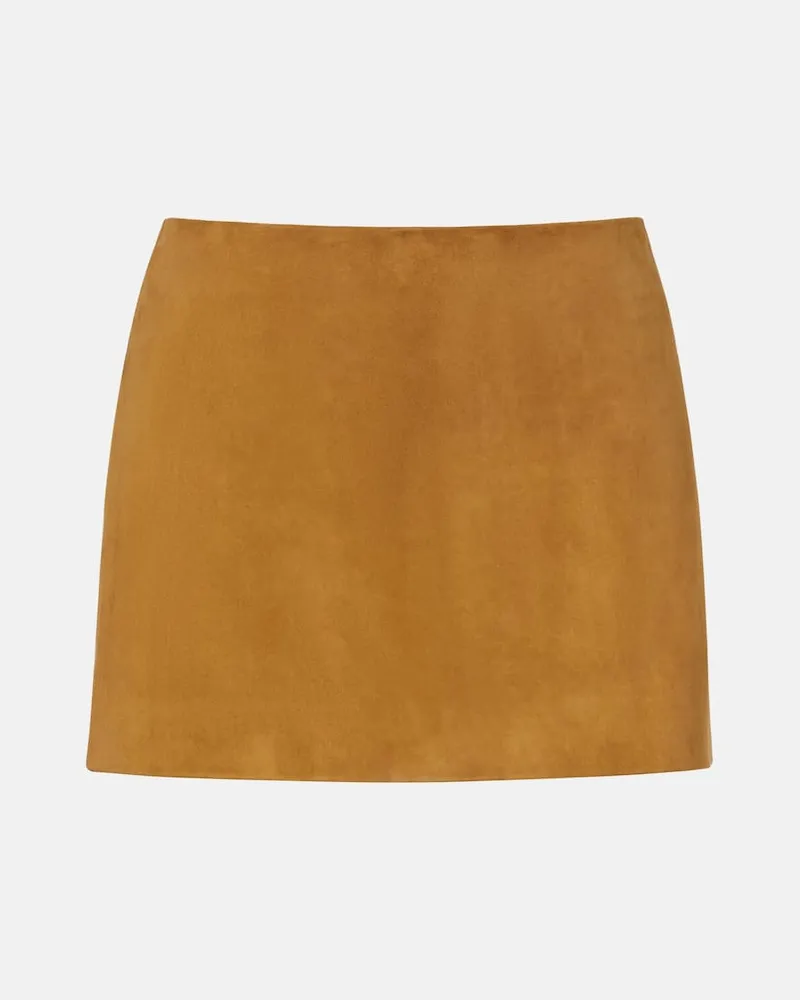 KHAITE Minirock Jett aus Veloursleder Braun