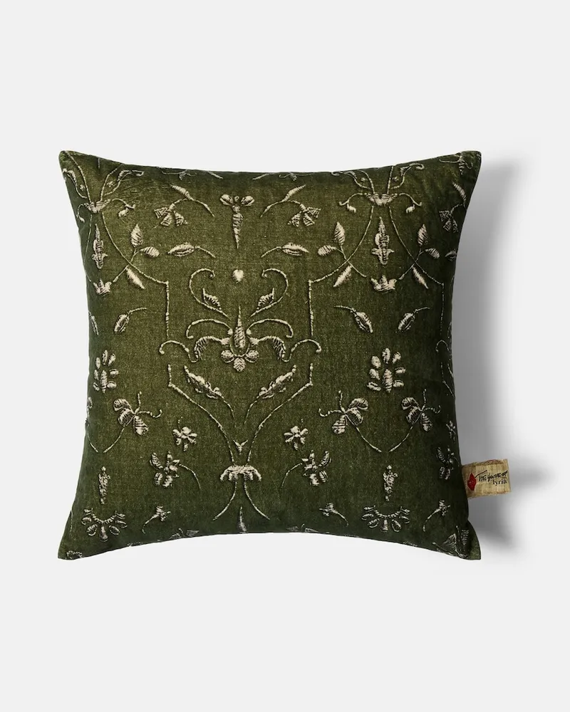 The House of Lyria Kissen Protea aus Samt Grün