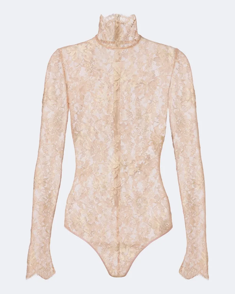 Valentino Garavani Bodysuit aus Spitze Beige