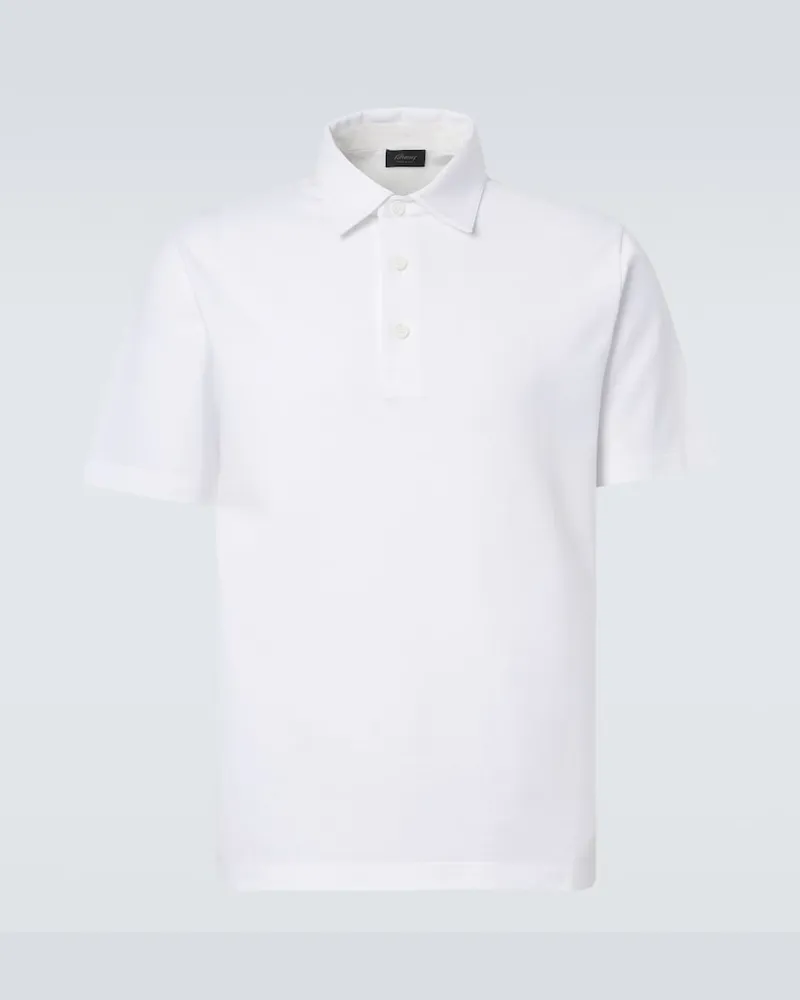 Brioni Polohemd aus Baumwoll-Piqué Weiß