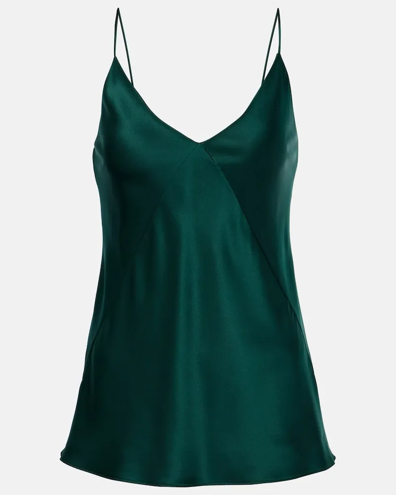 Max Mara Top Metello aus Seidensatin Grün