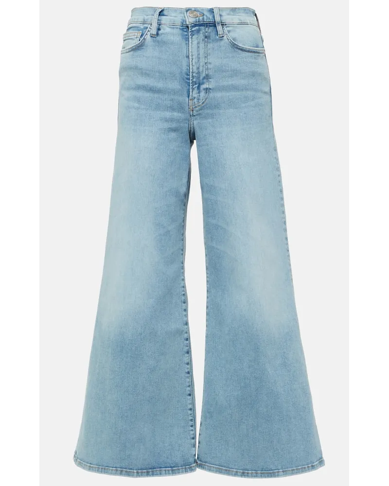 Frame Denim High-Rise Flared Jeans Le Palazzo Crop Blau