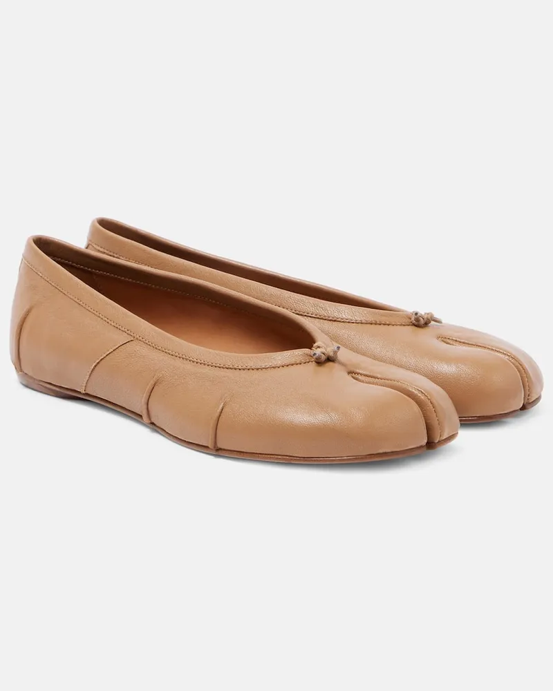Maison Margiela Ballerinas Tabi aus Leder Beige