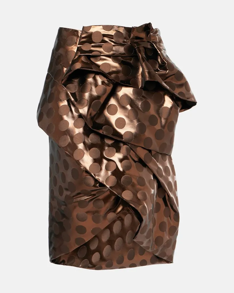 Dries van Noten Midirock aus Lamé Braun