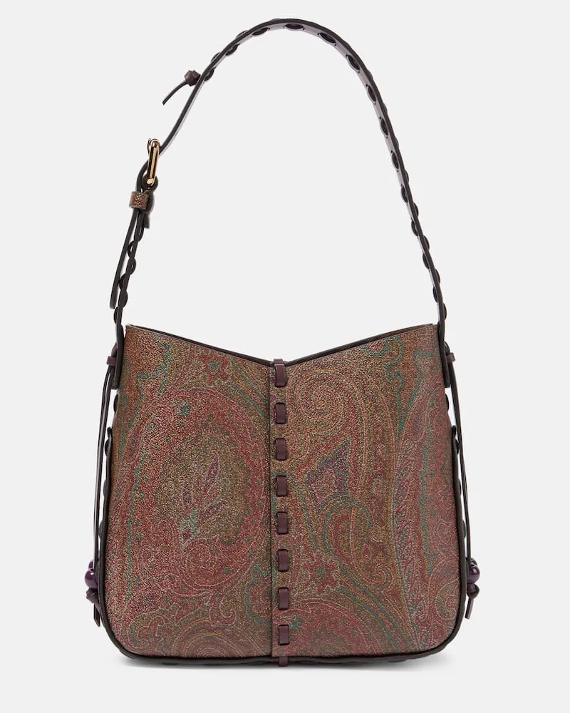 Etro Schultertasche Vulcano Medium aus Canvas Multicolor