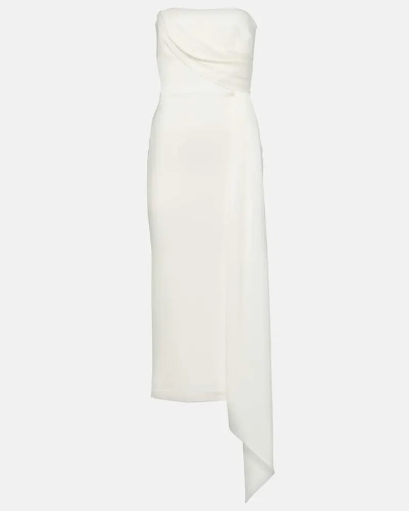 Alex Perry Bridal Midikleid aus Crêpe Weiß